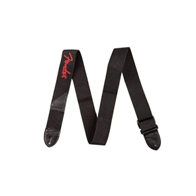 Immagine di Fender Tracolla per Chitarra, Poliestere con Logo Rosso, Regolabile 33 53, Nero