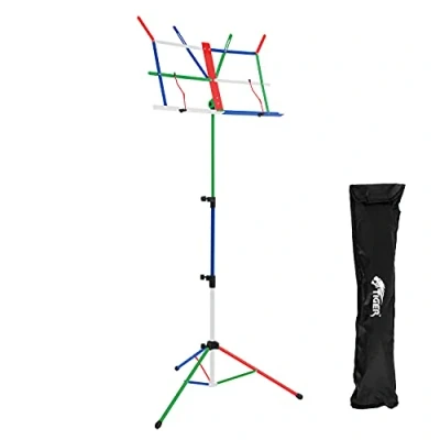 Immagine di TIGER Mus56 Cl Supporto per Spartiti Pieghevole Portatile Facile Con Borsa Multicolore