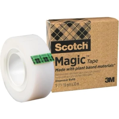 Immagine di Scotch Magic Type Nastro Adesivo 3M Trasparente Inscrivibile, a Base Vegetale, 1 Pezzo