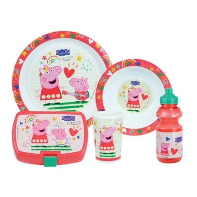 Immagine di PEPPA PIG Set di navicella per bambini, con 1 vaschetta scarico Ø 16 cm, seduta 22 bicchiere 220 ml, gola da 350 ml e scatola accartocciare, contenitore vino
