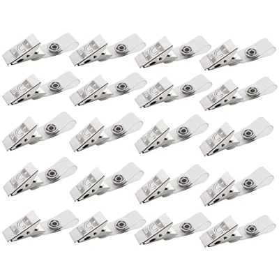 Immagine di BOBOZHONG Porta Badge con Clip,20 PCS Clip per in Metallo, Metallo Cinturini PVC Trasparente Carte d&#039;identità e Targhette Nome, da Lavoro