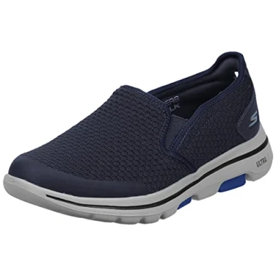 Immagine di Skechers Gowalk 5 Apprize Double Gore Slip On Performance Scarpe da Trekking Sneaker, Ginnastica Uomo, Blu Blau Navy, 41 EU X Larga