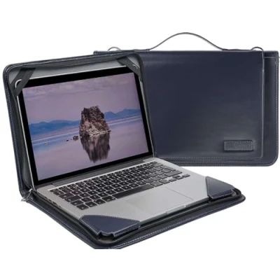 Immagine di Broonel Borsa per Laptop in pelle blu Compatibile con ASUS Zenbook 14 OLED UX3402VA 14.0&quot;