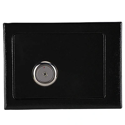 Immagine di Cassaforte ad alta sicurezza serratura a chiave di forte scatola d&#039;acciaio casella casa/ufficio soldi/cassaforte, 23 x 17 17,3 cm