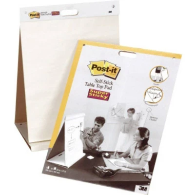 Immagine di Post it Super Sticky Meeting Chart Blocco fogli di ricambio per Flipchart Numero fogli: 20 vuota 508 mm x 584 Bianco