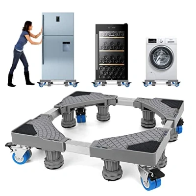 Immagine di NIUXX Base per Lavatrice con 8 Piedi + 4 Ruote Lavatrice, Frigorifero e Asciugatrici, Regolabile Funzione di Assorbimento Degli Urti, Larghezza 42 a 66 cm