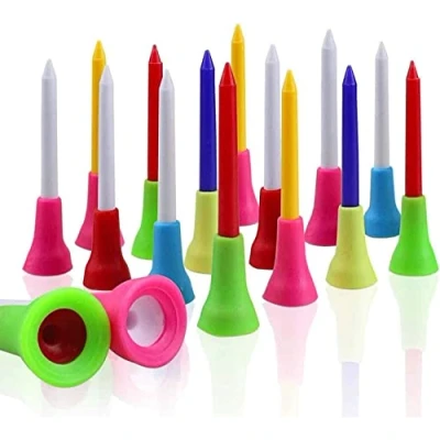 Immagine di Kofull 50PCS Colore Misto Tee da Golf plastica Durevole Pratica con Testa in Gomma, Mixed, 70mm(2 3/4&quot;)