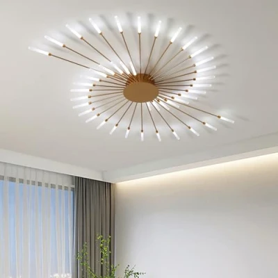 Immagine di Plafoniera Moderna A Led Dimmerabile 42 Teste Lampada Da Soffitto Incasso In Oro Lampadari Per Camera Dei Bambini Letto Soggiorno Luce Forma Di Fiore 3000 6000k Con Telecomando
