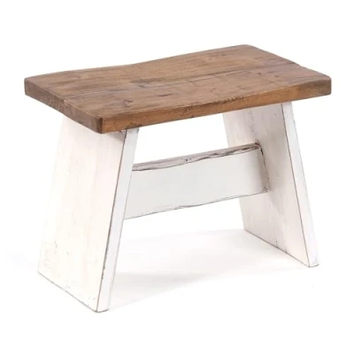 Immagine di Design Delights sgabello Schemel 40 rustico, in mogano massiccio, x 31 25 cm (larghezza altezza profondità), poggiapiedi, decorativo legno