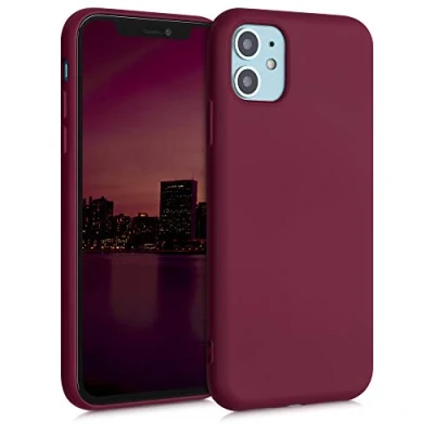 Immagine di kwmobile Custodia Compatibile con Apple iPhone 11 Cover Back Case per Smartphone in Silicone TPU Protezione Gommata rosso rabarbaro