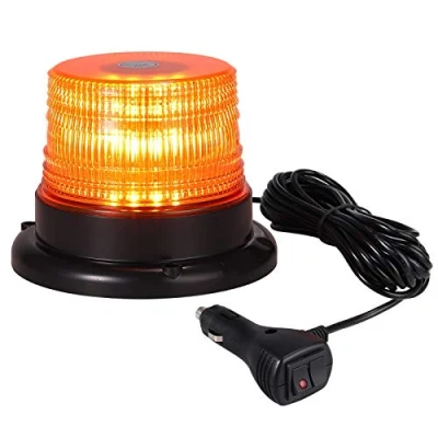 Immagine di Justech Lampeggiante a LED (40 LED) Luce Stroboscopica d&#039;emergenza Ambra con Base Magnetica+ Spina Accendisigari da 12/24V Super Luminosaper Camion Veicolo Elevatore E mark