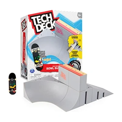 Immagine di Tech Deck Mini Skate FINGERSKATE Rampa Bowl Builder Incluso e con grafiche Originali, Giocattoli per Bambini Bambine dai 4 Anni