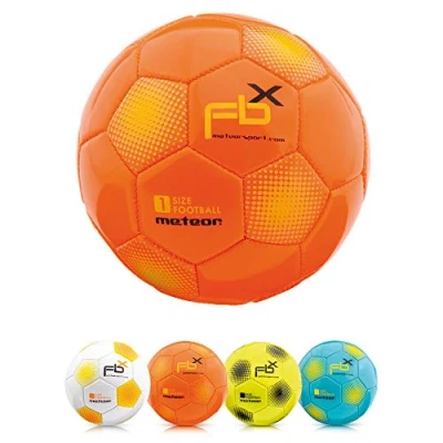 Immagine di meteor Pallone da Calcio Cucito per Bambini Adolescenti e Adulti 5 4 3 1 Dimensioni Colori Perfetto Allenamento, Giochi Ricreativi (#1, Arancia)