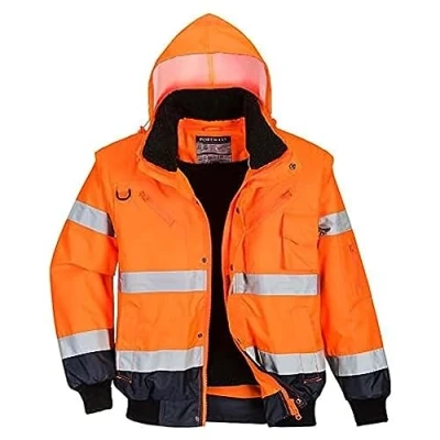 Immagine di Portwest C465ONRS Bomber Bicolore Alta Visibilità 3 in 1, Arancione/Blu Navi, Small