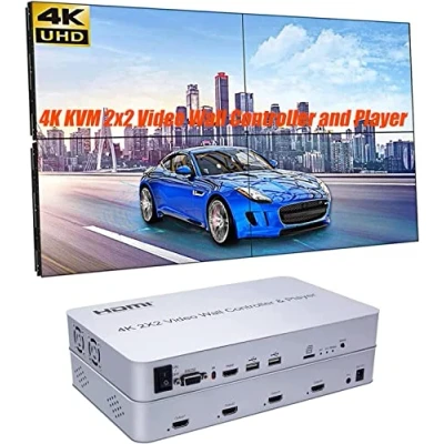 Immagine di NINGKANGSHENG 4K 2x2 HDMI Video Wall Controller Mural Lecteur SD USB HDCP1.4 Compliant Processeur vidéo Splicer 1x1 1x2 1x3 1x4 2x1 3x1 4x1 4x2