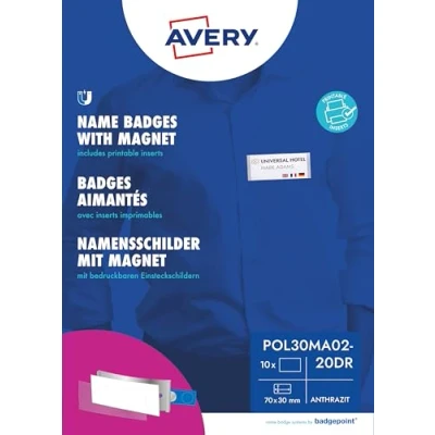 Immagine di Avery Zweckform POL30MA02 20DR Cartellino portanome (L x A) 70 mm 30 20 pz.