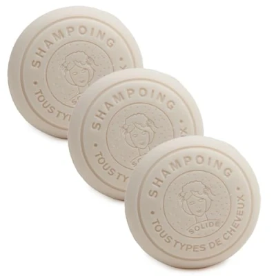 Immagine di Label Provence Nature French Shampoo Bar in latte di asino biologico, per tutti i capelli, 110 g, set da 3