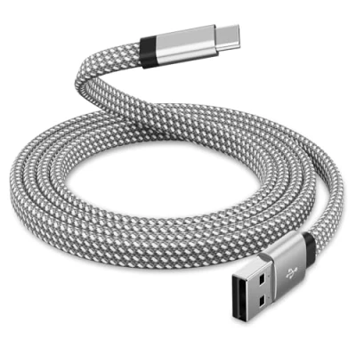 Immagine di Magtame cavo magnetico USB C, da a 1 m, di ricarica tipo piatto, veloce, compatibile con dispositivi Samsung C per pad, argento