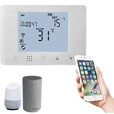 Immagine di Cronotermostato digitale wi fi Da Parete o Per cassetta 503 Compatibile Con Amazon Alexa Echo, 3A 220V ios android crono termostato Programmabile Caldaia A Gas Tuya Smart Life