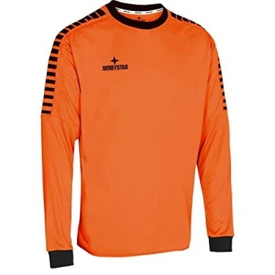 Immagine di Derbystar Hyper målmandstrøje Maglia da Portiere per Bambini, Unisex, Colore Arancione, Nero, 164 EU