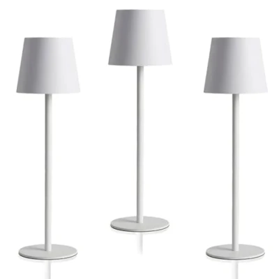 Immagine di K2 STORE Set di 3 Lampada da Tavolo Bianco Touch Senza Fili Ricaricabili, LED Dimmerabili con Tonalità Luce 3000 6500K, Impermeabili IP54, Ideali per Interni ed Esterni