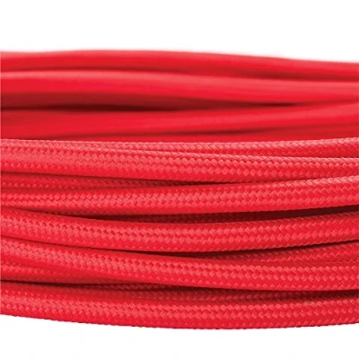 Immagine di ORION LIGHTSTYLE cavo tessile per lampade, 3 fili, 3x 0,75 mm², elettrico con conduttore di terra, accessori lampada (5m, Rosso)