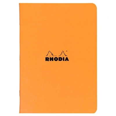 Immagine di RHODIA 119184C Taccuino a punto metallico Orange A5 14,8X21cm Quadretti piccoli 96 pag. carta Clairefontaine Bianca 80g/m² COPERTINA in trattata morbida, resistente e impermeabile Classic