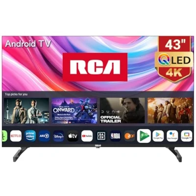Immagine di RCA Smart TV 43 Pollici QLED 4K, HDR, Dolby Audio, Sistema Operativo Android, Tuner DVB T2/S2, HEVC 10, Serie QD