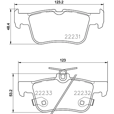 Immagine di HELLA 8DB 355 023 301 Kit pastiglie freno con segnalatore acustico usura FORD: Mondeo 5 Kombi, S Max Mk2, Galaxy Mk3 MPV