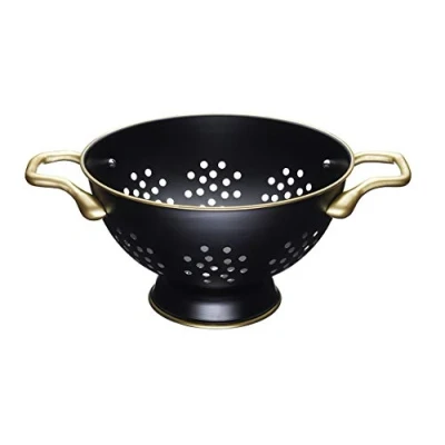 Immagine di MasterClass Scolapasta a 2 Manici in Acciaio Inossidabile, Diametro di 36,5 cm (14½ &quot;) Nero Opaco / Effetto Ottone