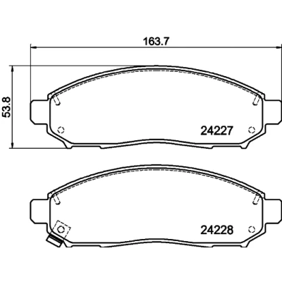 Immagine di HELLA 8DB 355 012 071 Kit pastiglie freno con segnalatore acustico usura NISSAN: NP300 Navara Pick up, Pathfinder 3