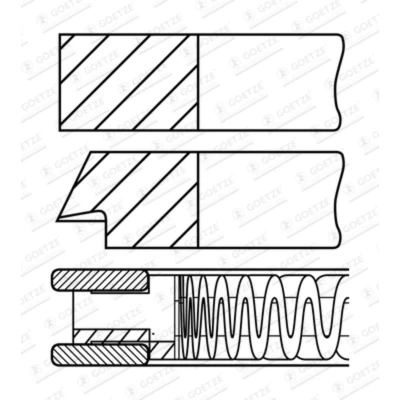 Immagine di GOETZE ENGINE 08 448800 00 Kit Fasce Elastiche 71,5