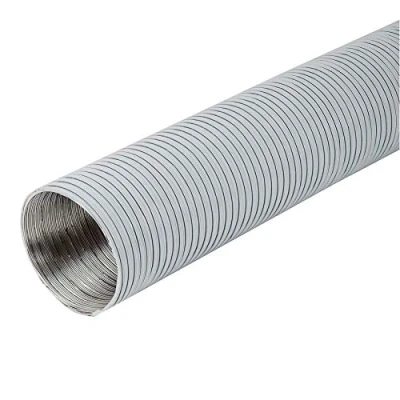 Immagine di tubo flessibile in alluminio, diametro 125 mm, lunghezza 3 m, colore bianco, alluminio