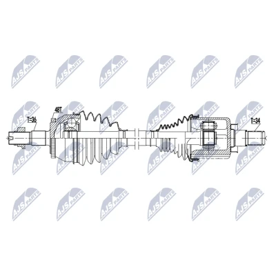 Immagine di NTY NPW DW 063 Albero motore / Semiasse Assale anteriore Sx 630mm Trasmissione automatica
