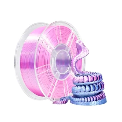 Immagine di iBOSS PLA+ filamento per stampante 3D, PLA Plus, 1,75 mm, in seta bicolore con coestrusione, stampa 1 kg (2,2 lbs), viola argento