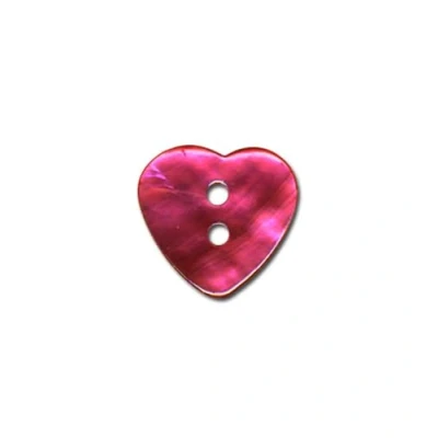 Immagine di M &amp; C Lotto di 6 Bottoni in Madreperla a Forma Cuore, 18 mm, Colore: Fucsia