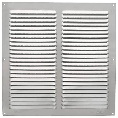 Immagine di Amig Griglia Quadrata in Alluminio con Zanzariera Griglie di Ventilazione per Uscita d&#039;Aria Ideale il Soffitto della Cucina e del Bagno Misure 300 x mm Colore Argento