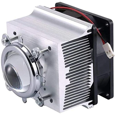 Immagine di Tesfish alluminio dissipatore di calore del ventilatore + 44 millimetri lente 60 gradi per circuito integrato LED