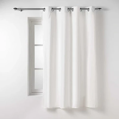 Immagine di Douceur d&#039;Intérieur Twily Tenda con Occhielli, 135 x 180 cm, Bianco, Cotone e Poliestere Riciclato
