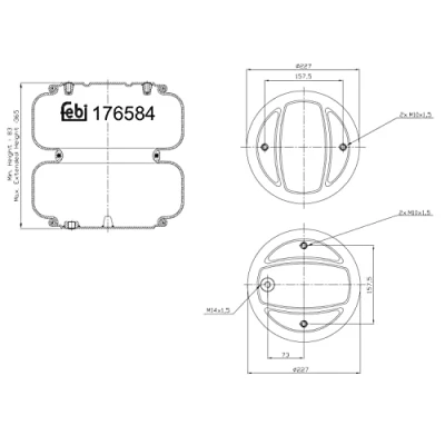 Immagine di FEBI BILSTEIN 176581 Soffietto, Sospensione pneumatica SCANIA: P,G,R,T series