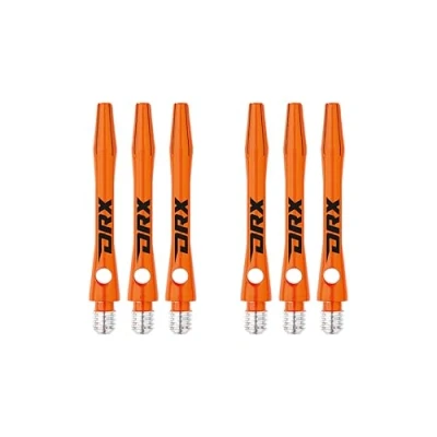 Immagine di RED DRAGON DRX Coated Aluminium Short Orange Logo Dart Stems (Shafts) 2 Sets per Pack (6 in Total)