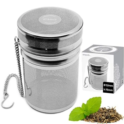 Immagine di amapodo filtro grande per tazza, da tè in acciaio inox a maglia fine, senza plastica, riutilizzabile, piccola idea regalo donne