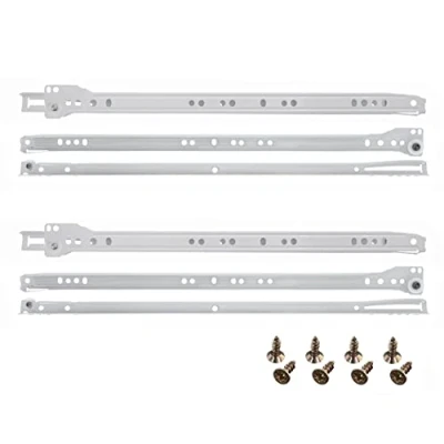 Immagine di HELPMATE Guide per cassetti 400 mm, 2 paia, set di 4 binari cassetti, estraibili con materiale fissaggio incluso