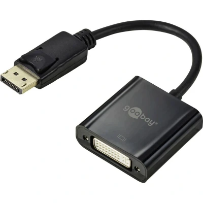 Immagine di Goobay Displayport Adattatore Spina 0.15 m Nero 69873 Resistente al fango Cavo