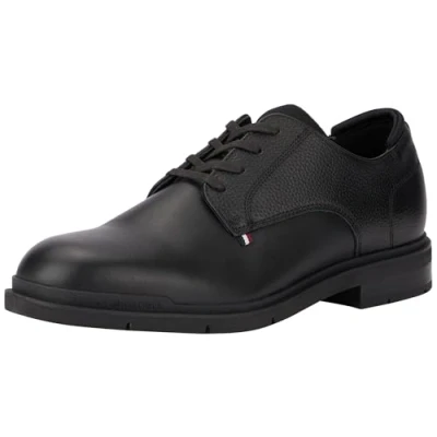 Immagine di Tommy Hilfiger Pebble Grain Derby Stringate eleganti, Uomo, Taglia: 41, Black Pelle