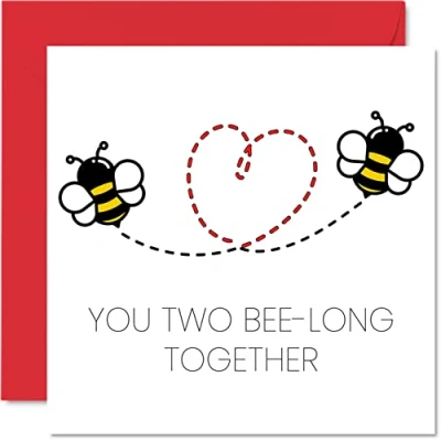 Immagine di Stuff4 Biglietti di nozze per sposi Bee Long Together Happy Wedding Day Cards Congratulations, Congrats Well Done Just Married, 145 mm x Matrimonio auguri coppie