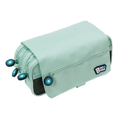 Immagine di Grafoplás Astuccio scolastico a tre scomparti con risvolto Mint bits&amp;bobs Colori morbidi 23 x 10 cm Include orario e zona identificazione, Menta, 23x10x10cm, Scuola