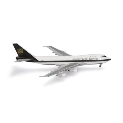 Immagine di Herpa modello di aereo UPS Airlines Boeing 747 100F N673UP in scala 1:500 aereo, pezzo da collezione, miniatura deco, statuetta senza supporto metallo