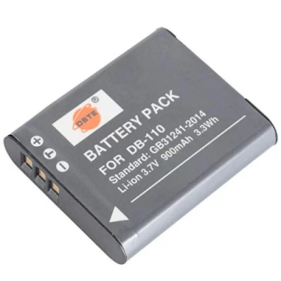 Immagine di DSTE Batteria ricaricabile agli ioni di litio da 3,7 V, 900 mAh, DB 110, compatibile con fotocamera Ricoh GR III, WG 6, G900, G900SE