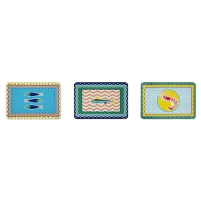 Immagine di Excelsa Corfù Set 6 Tovagliette Americane, Cm. 43,5 x 29, Plastica PP Riutilizzabile, Decori Assortiti